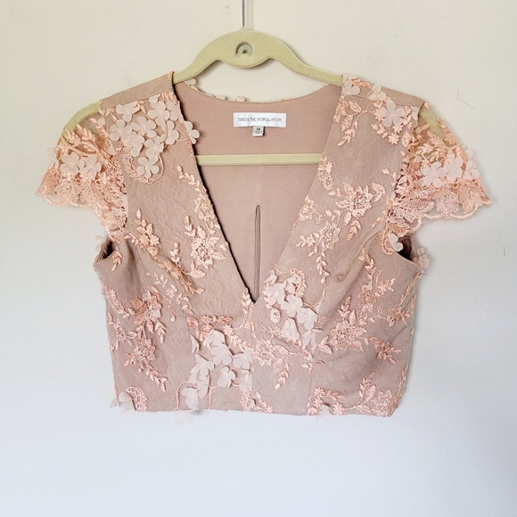 Dress the Population Juliana 3D Floral Crop Top - Picture 2 of 7
